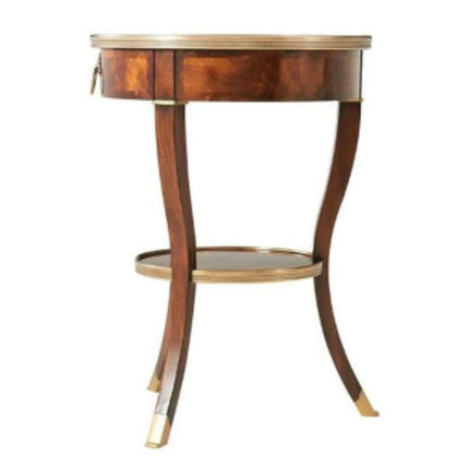New Wood Multi-functional Mahogany and Brass Bound Lamp Table Tablecreative End Side Table For Living Room with Drawer