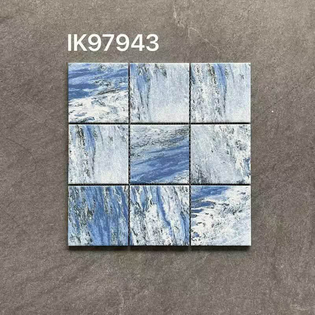 New Design Ocean Blue Color Design Glazed Ceramic Porcelain Mosaic Tile for Swimming Pool Floor
