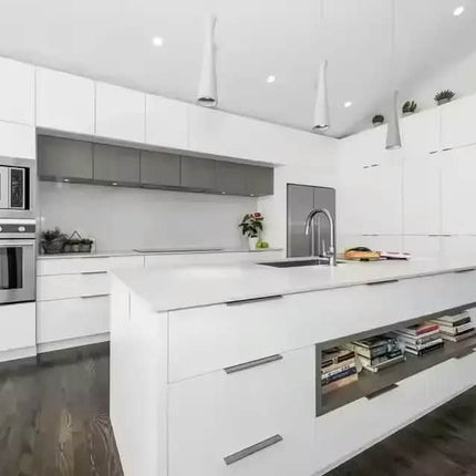 Modern Two Colors Lacquer Finish Custom Made Kitchen Cabinet