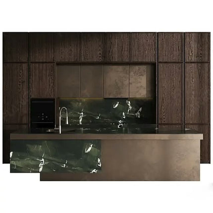 Modular Wood Grain Dark Laminate Luxury Kitchen Furniture Bestsellers in the Kitchen in the Kitchen Cabinets