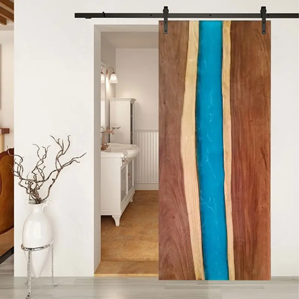 White Modern Sliding Door With Linkage Mechanism For Study,Living Room, and Other Indoor Wooden Doors