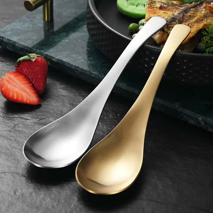 Elegant 304 Stainless Steel Rice Soup Spoons Set of 3 Sizes Heavy-Weight Metal For Home Kitchen Restaurant Dishwasher Safe