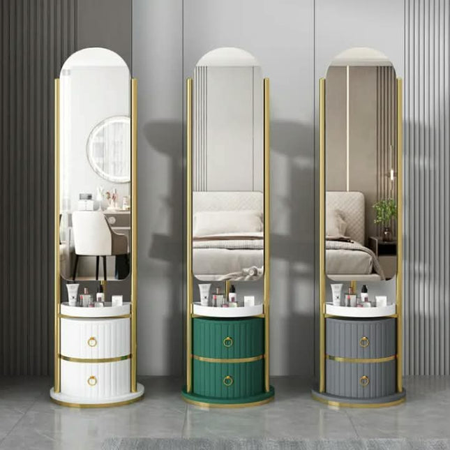 Dressing Mirror Hanging Coat Rack Integrated Bedroom Home Living Room Door Fitting Mirror Floor Rotating Full Body Mirror