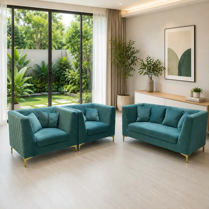 Modern Emerald Sofa 221 PIRAMID Square 2-2-1 Two Seat Sofa Set for Hotel Living Room Custom Premium Fabric Eco-Friendly