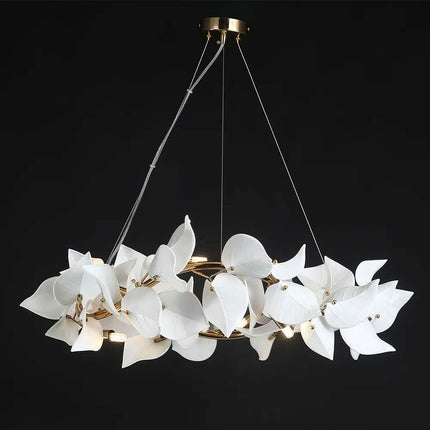 Modern Interior Decoration Hanging Chandelier Villas Living Rooms Restaurants Floral Design Gold-Plated Iron Pendant Light