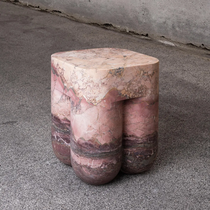 Modern Luxury Creative Travertine Side Table Natural Marble Cube Plinth for Living Room Home Decor Coffee Tables