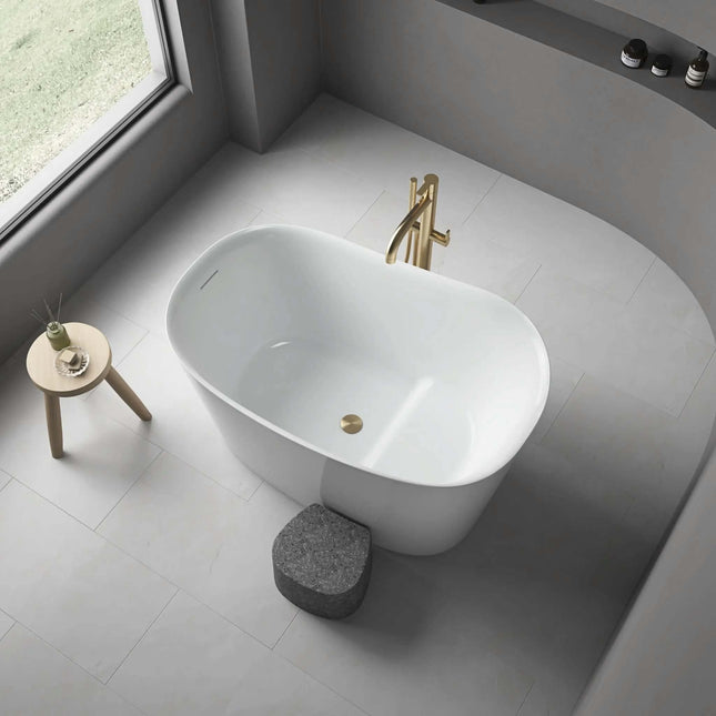 Special Offer High-Quality Soaking Bathtub For Single Use Modern Apartment Freestanding Acrylic Bathtub With Elliptical Curve