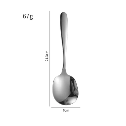 High Quality Customizable Stainless Steel 304 Round Soup Spoon Big Metal Soup Spoon Slotted Spoon for Buffet