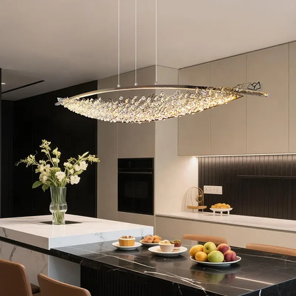 New Crystal Chandelier for Dining Room Island Counter Luxury Creative Villa Bar Counter Pendant Lamp Light