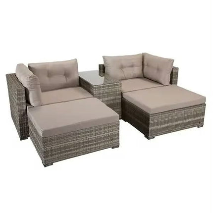 Handmade Modern Rattan Sectional Sofa Set with Corner Sofa and Footrest Eco-Friendly Outdoor Garden Furniture