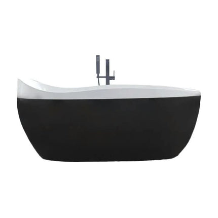 Acrylic Material Black White Whirlpool Massage Soaking Freestanding Bathtub With Drainer For Bathroom
