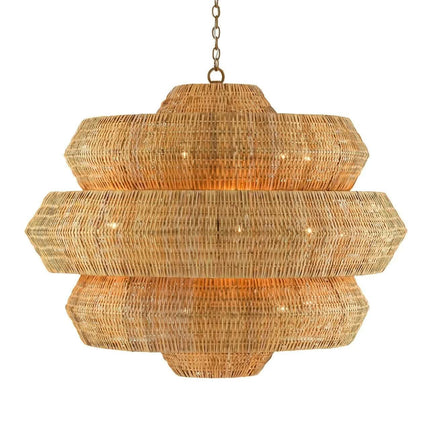 High Quality Modern Classic Rattan Natural Multi-Layer Chandelier for Bedside Reading Room Decor Pendant Light