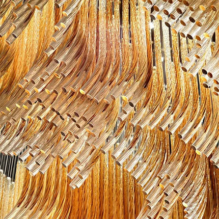 High-End Custom Curved Glass Tube Chandelier Hotel Stairs Hotel Lobby Lighting Modern Glass Chandeliers