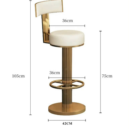 Chair Stools Chairs Modern Luxury High White for Counter Outdoor Leather Kitchen with and Restaurant Nordic Rose Gold Bar Stool