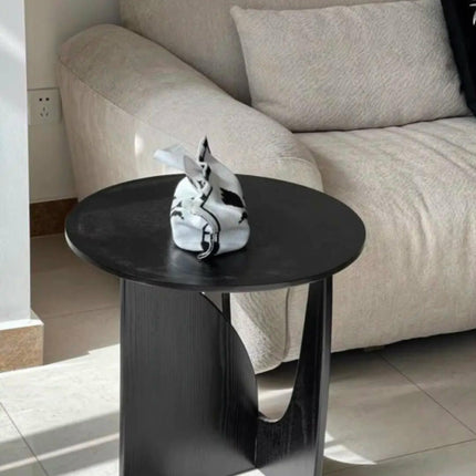 Nordic Modern Minimalist Black Walnuts Coffee Table Irregular Home Solid Wood Oval Coffee Table
