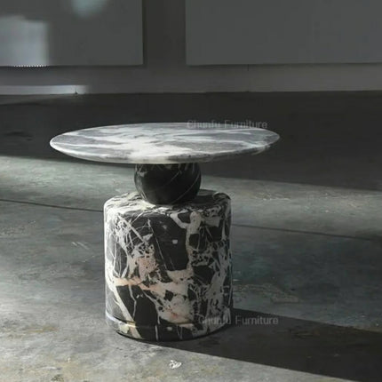 Popular New Design Round Marble Top Extendable Convertible Coffee Table Modern Living Room Furniture For Hotel Villa Decoration