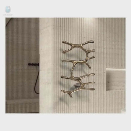 304 Stainless Steel Wall Mounted Heated Towel Rail Gold Design for Bathroom