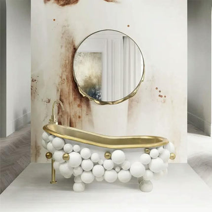 Italian Luxury 304 Stainless Steel Bathtub Modern Designer Freestanding Deep Soaking Tub Statement Piece For Mansion and Villa