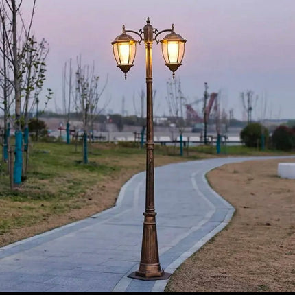 European Retro LED Landscape Light Pole Column Light Aluminum Pedestrian Area Decoration IP65 Garden Courtyard Straight Electric