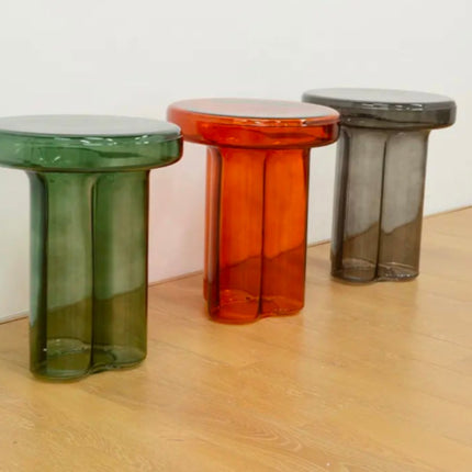 Modern Designed Hand Blown High and Low Combination Glass Coffee Table Panel Style Living Room Side Table Small Tea Table