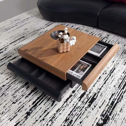 Wooden modern high end creative luxury round wooden coffee table for living room accent home furniture coffee table set