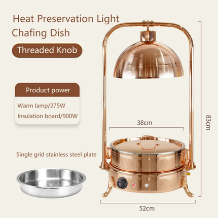 5.5L Hammered 304 Stainless Steel Chafing Dish With Food Pan Buffet Warmer for Hotel Restaurant Catering Events