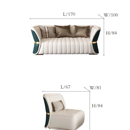 Light Luxury Modern Leather Sofa Combination Simple Living Room Furniture Fabric 1 piece Set Living Room Furniture Sectional Sofa