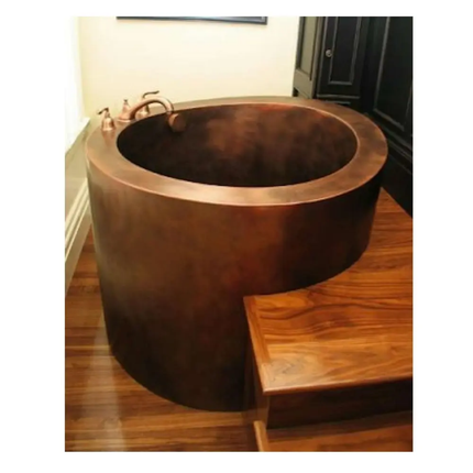 Custom Double Wall Hammered Copper Antique Bathtub OEM Manufacturer ELEGANT GALLERY Model AEPG-TRY Eco-Friendly Durable Tub