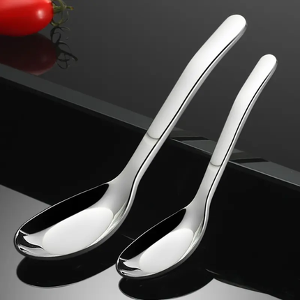 High Quality Cutlery Set 316 Stainless Steel Flat Bottom Serving Spoon Kitchen Dessert Silverware Mirror Polished