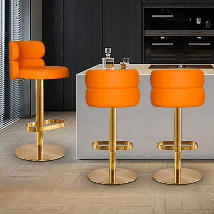 Light Luxury Stainless Steel bar Chair Creative Leisure Hotel Restaurant Cafe bar High Stool Swivel Chair