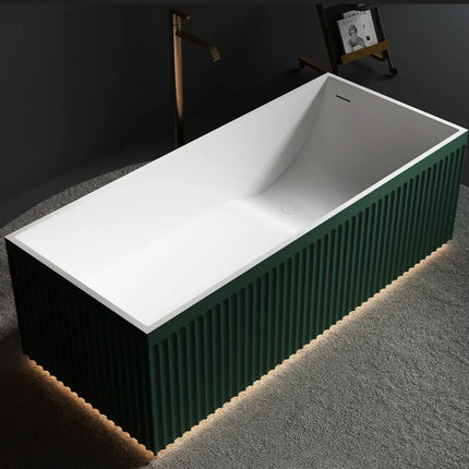 Freestanding Artificial Stone Bathtub Portable Soaking Solid Surface Acrylic Tub