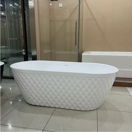 Modern Patterned Pure Acrylic Freestanding Bathroom Bath Tub Customized Gloosy White Color Soaking air Massage Bathtub