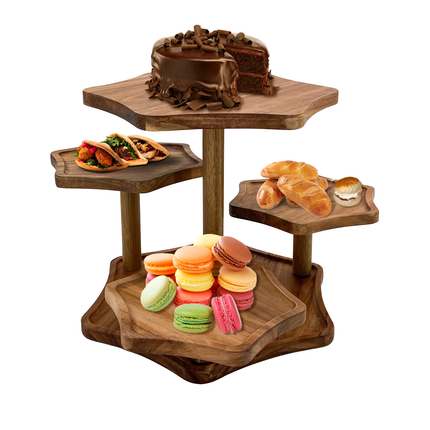 Acacia Wood Multi-Layer Dessert Cake Stand For Wedding Party