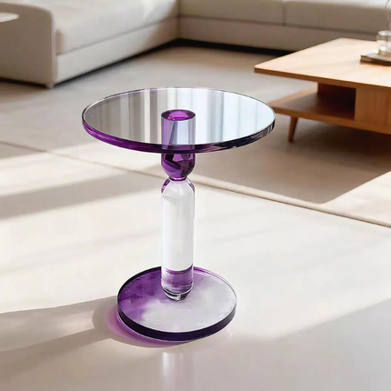 Modern Round Gradient Acrylic Coffee Table – Transparent Elegant Design, Ideal Glass-Like Furniture for Living Room Home Use