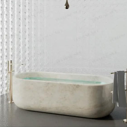 Heavy Duty Natural Taj Mahal Marble Anti Corrosion Stone Bath Tub For Commercial Hotel Bathroom Decoration