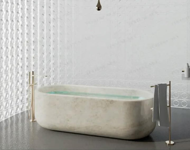 Heavy Duty Natural Taj Mahal Marble Anti Corrosion Stone Bath Tub For Commercial Hotel Bathroom Decoration