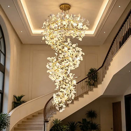 High Ceiling Chandelier High Quality Crystal Chandelier Living Room Hanging Lamp Decor Luxury Modern Stairs Pendant Light