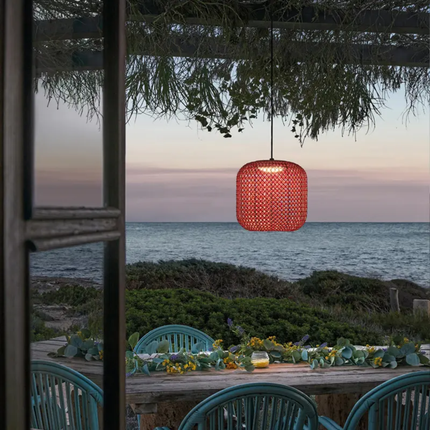 Outdoor Courtyard Wall Lamp, Japanese Retro Rattan Pendant Light, Homestay Corridor Entrance Light, Waterproof Garden Villa Exte