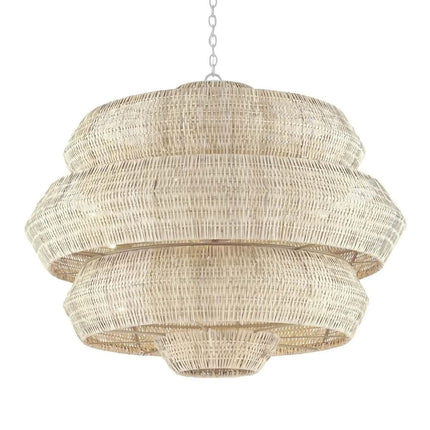 High Quality Modern Classic Rattan Natural Multi-Layer Chandelier for Bedside Reading Room Decor Pendant Light