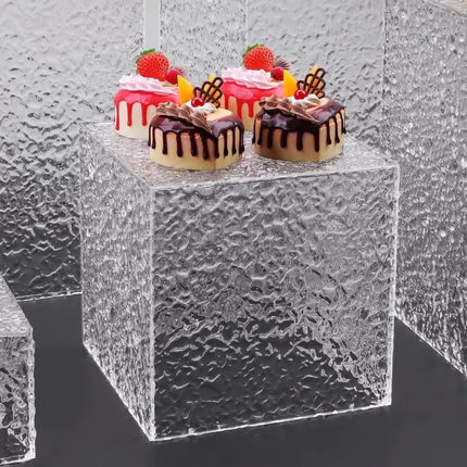 Modern Acrylic Eco-Friendly Cake Stand Cheese Pie Cupcake Display Spinner Serving Platter Lid Foldable For Birthday