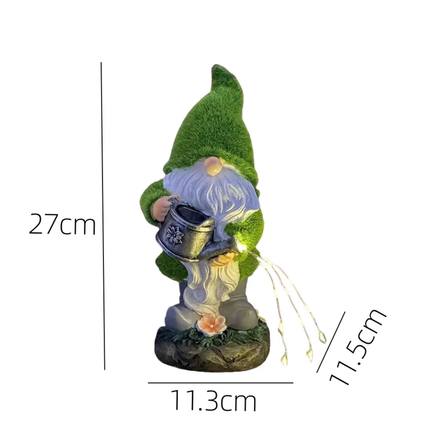 LED Outdoor Light With Lantern Waterproof Solar Resin Crafts Garden Yard Dwarf Statue