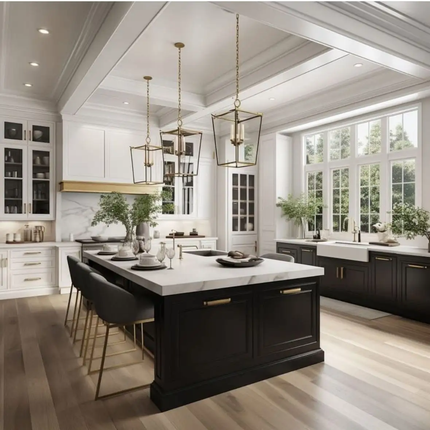 Custom Vintage Carved Luxury Classic Solid Wood Eco-Friendly White Kitchen Cabinet Set Faucet Hinge Grey Island Glass Storage
