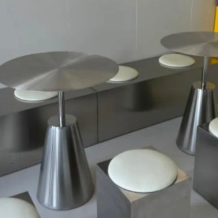 Luxury Small Stainless Steel Side Table Set Modern Design For Living Room Hotel Restaurant or Coffee House Diameter 50-60cm