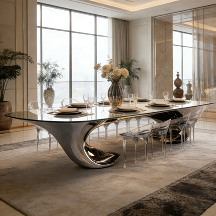 Luxury Modern Design Special-Shaped Dining Table High-End Villa & Restaurant Furniture