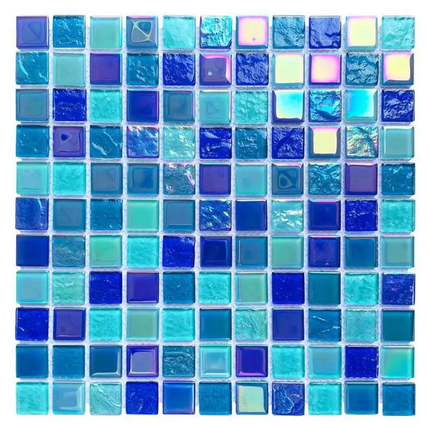 30×30 Square Morden Tile for Home Bathroom and Wall Swimming Pool Glass Mosaic Tile, crystal Mosaic Tile