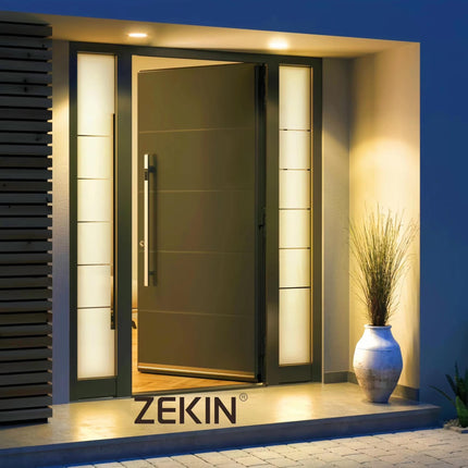 Customized Aluminum Front Entry Door Smart Face Recognition Exterior Pivot Door Anti-Theft Heat Insulation Waterproof Villa