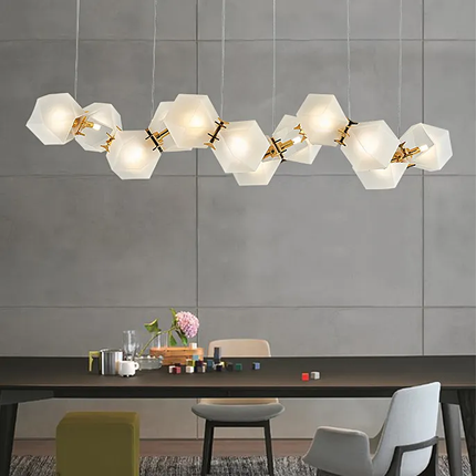 Modern Chandelier LED White Glass Stone Lamparas De Techo Suspension Luminaire Lampen Pendant Light for Dining Room Foyer