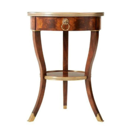 New Wood Multi-functional Mahogany and Brass Bound Lamp Table Tablecreative End Side Table For Living Room with Drawer