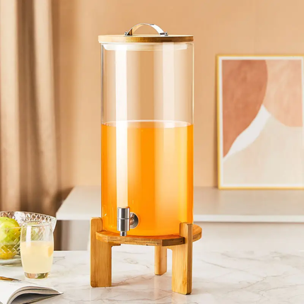 Traditional Style Heat Resistant Borosilicate Glass Juice Dispenser With Spigot For Beverages & Drinks 3L 5L 8L 11L