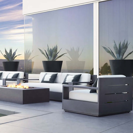 Modern Outdoor Furniture Aluminum Frame Lounge Patio Garden Sofa Set Hotel Patio Outdoor Furniture Set Luxury Garden Sofa Set